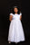 Chandelier Trim Cap Sleeves Satin First Communion Dress 460