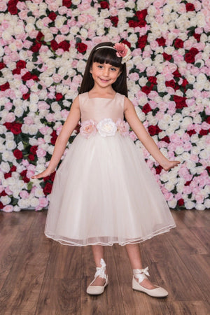 Poly Silk Two-Colors Dress Flower Girl Dress 428