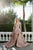 Spaghetti Straps Open Back Slit  Glitter A-line  Blue  Evening Gown Nox Anabel E379