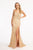 Detachable Skirt Glitter V-Neck Mermaid Long Dress  GL3004
