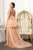 Detachable Skirt Glitter V-Neck Mermaid Long Dress  GL3004