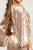 Sequin Cape Sleeve V-Neck Long Dress GL3062