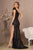 Feather on Shoulder Sequin Embellishment Mermaid Prom Gown GL3129