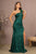 Feather on Shoulder Sequin Embellishment Mermaid Prom Gown GL3129