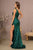 Feather on Shoulder Sequin Embellishment Mermaid Prom Gown GL3129