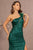 Feather on Shoulder Sequin Embellishment Mermaid Prom Gown GL3129