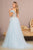 ON SALE SIZE M Feather Embellishment Sheer Bodice Glitter A-Line Gown GL3135