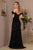 Plunging Neckline Sequin and Feather Embellishment Mermaid Gown GL3149