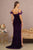 Plunging Neckline Sequin and Feather Embellishment Mermaid Gown GL3149