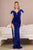 Plunging Neckline Sequin and Feather Embellishment Mermaid Gown GL3149