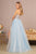 Strapless Embroidered Appliques Glitter Long A-line Gown GL3153