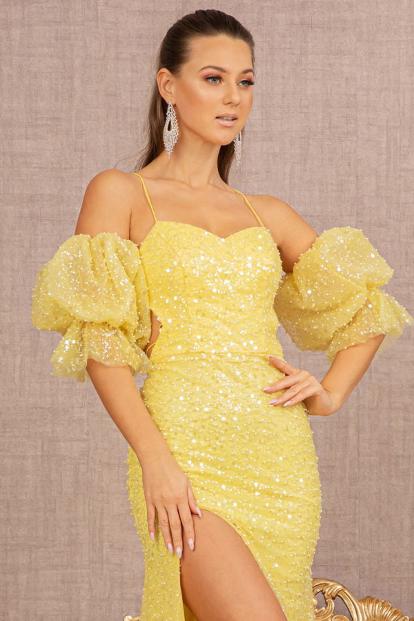 Sweetheart Neckline with Detachable Short Puff Sleeves Prom Gown GL315 Sparkly Gowns Sweetheart Neckline with Detachable Short Puff Sleeves Prom Gown GL315 Sparkly Gowns