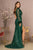 One Long Sleeve Sequin and feather Embellishment Prom Gown GL3160