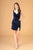 Sequin Embellished Velvet Short Dress  Slit GS3085