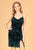 Ruched Bodice Velvet Bodycon Short Dress Leg Slit  GS3087