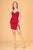 Ruched Bodice Velvet Bodycon Short Dress Leg Slit  GS3087