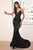 V-Neckline Glitter Embellishment Long Gown J810A