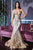 V-Neckline Glitter Embellishment Long Gown J810A