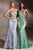 V-Neckline Glitter Embellishment Long Gown J810B