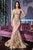 V-Neckline Glitter Embellishment Long Gown J810B