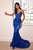 V-Neckline Glitter Embellishment Long Gown J810A