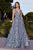 Plunging Neckline Floral Appliques Ball Gown J838