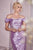 Off-the-Shoulder Satin Floor Bridesmaid or Evening  Gown KV1056