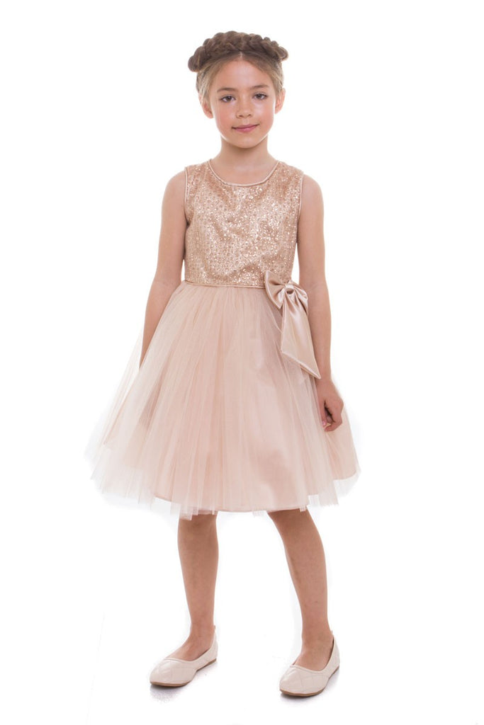 Girl Dress with Sequin and Tulle Skirt Dress by TIPTOP KIDS - AS5752