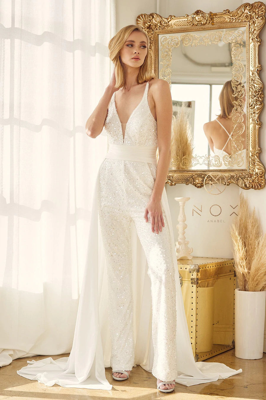 Pantsuit with overskirt best sale