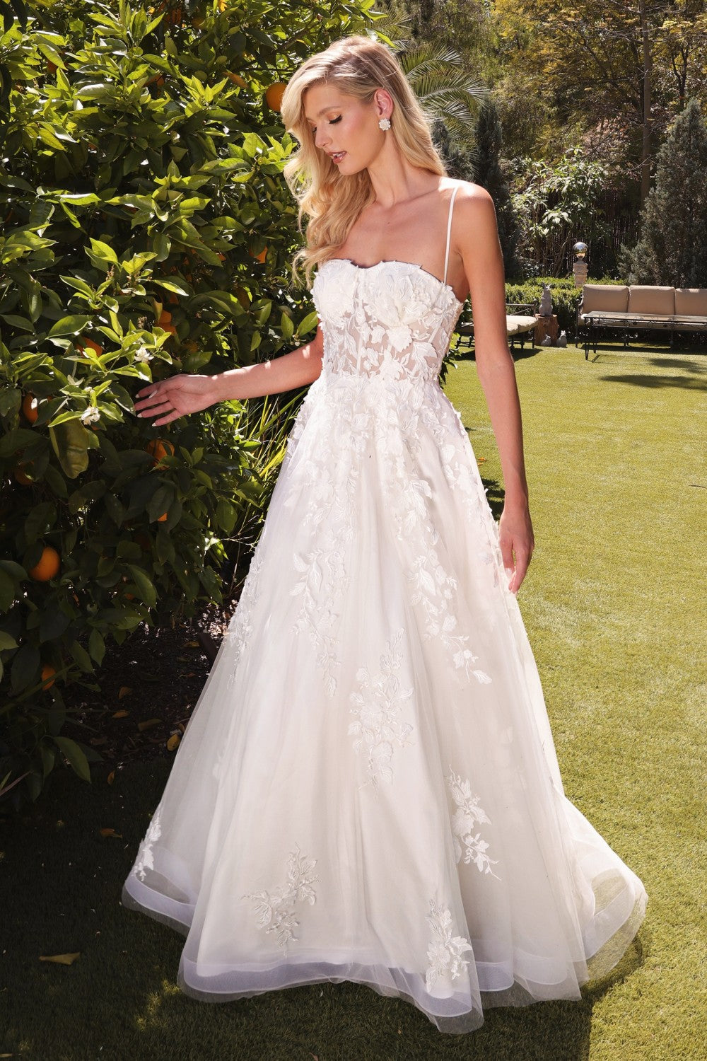 Lace A-line Wedding Dress With Spaghetti Straps